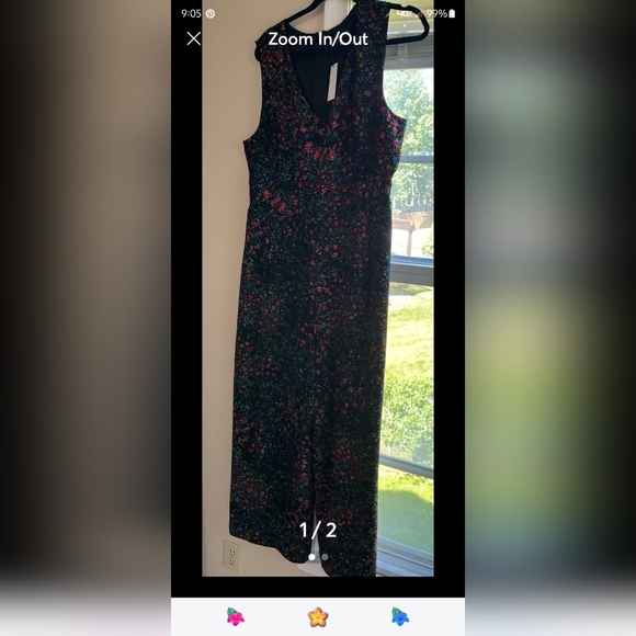 🍁🍂NWT Sugarlips 2x Garden State of Mind Larah Wide Leg Jumpsuit - Picture 4 of 5